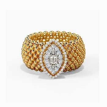Marquise Granular Diamond Ring