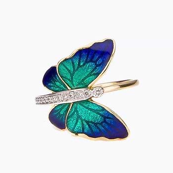 Flare Blue Butterfly Diamond Ring