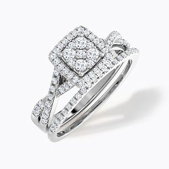 Flashing Diamond Bridal Ring Set