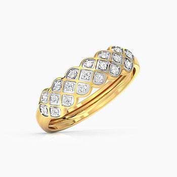 Checkered Braid Diamond Ring