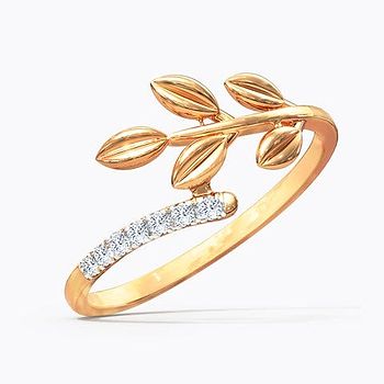 Curvilinear Fern Diamond Ring
