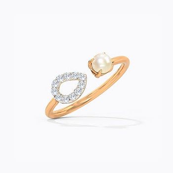 Pearl Drop Diamond Ring