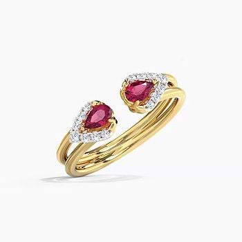 Rosy Drop Gemstone Ring