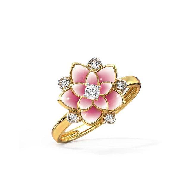 Lotus flower gold ring hot sale