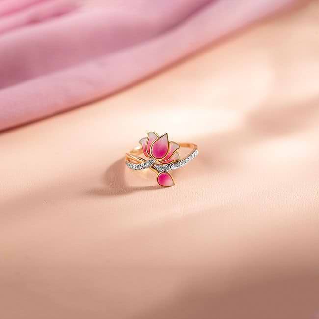 Caratlane lotus deals ring