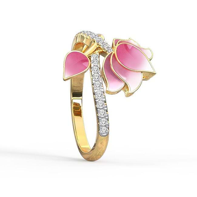 Shop Intertwine Lotus Diamond Ring Online CaratLane US