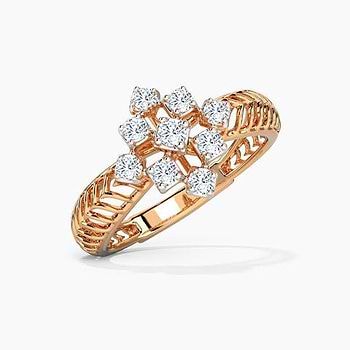 Geometric Mesh Diamond Ring