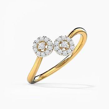 Twain Halo Diamond Ring
