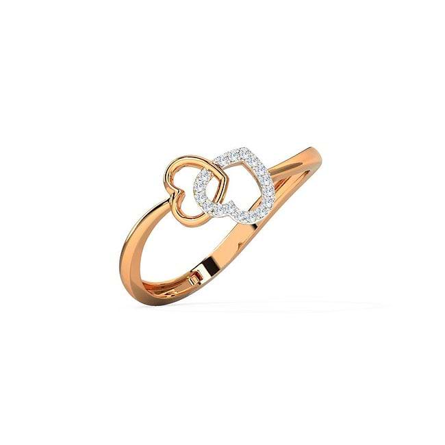 Gold Tone Heart Design Round Cut Sterling Silver Women's Band - Jeulia  Jewelry | Gold ring designs, Gold rings fashion, Gold engagement ring  designs