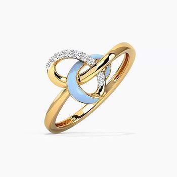 Pretty Blue Heart Diamond Ring