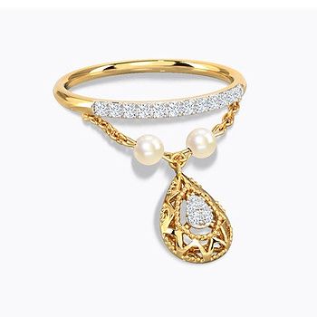 Delightful Drop Pearl Ring