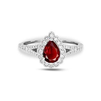 Sabina Halo Gemstone Ring