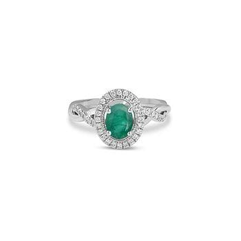Ebba Halo Gemstone Ring
