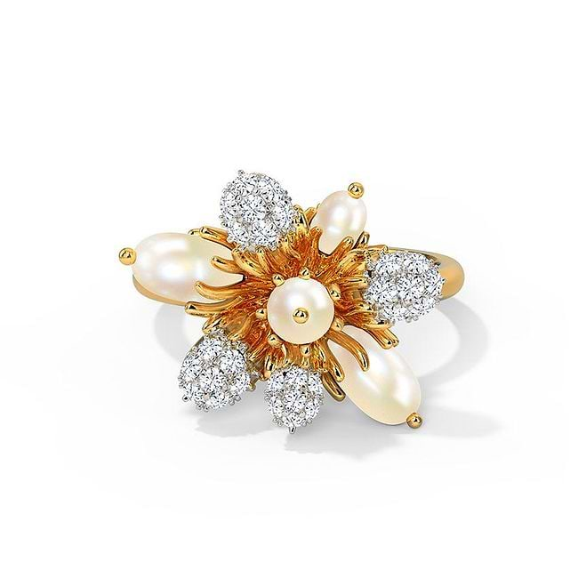 Pristine Pearl Gold Finger Ring