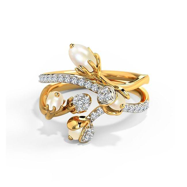 Two-Tone Embrace Collection Freshadama Pearl Ring – Pearl Paradise