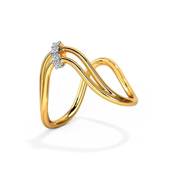 Stone Adorned 22 KT Gold Vanki Ring