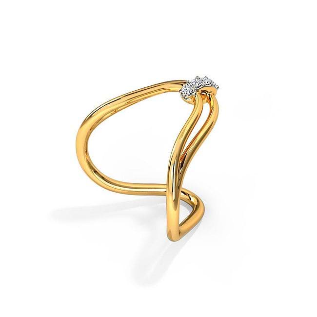 Buy 18 KT Unique Yellow gold and Diamond Ring at Best Price | Tanishq UAE