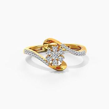 Twisty Floret Diamond Ring