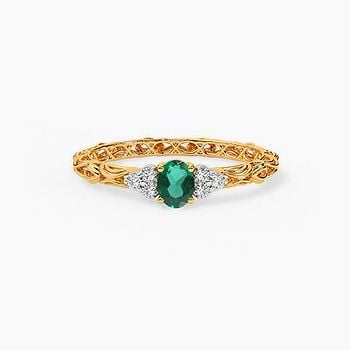 Glint Grid Gemstone Ring