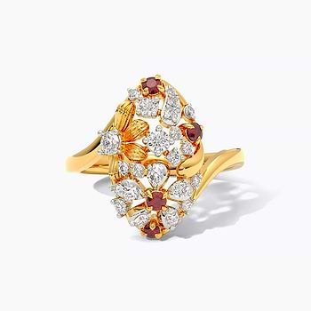 Garnet Blossom Gemstone Ring