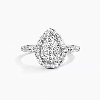 Pear Halo Composite Ring
