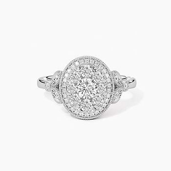 Oval Floral Composite Ring