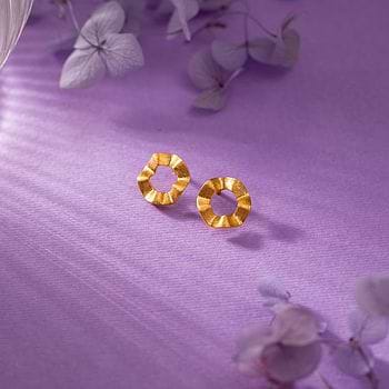 Wave Gold Stud Earrings