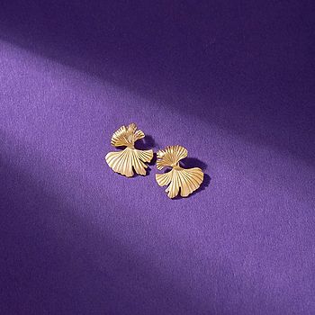 Ripple Bloom Gold Stud Earrings
