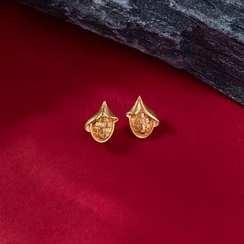 Smriti Gold Stud Earrings