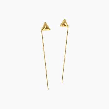 Triangle Threader 22KT Gold Sui Dhaga Earrings