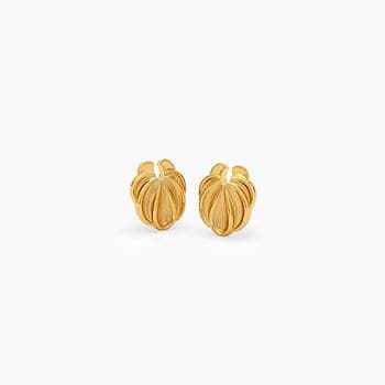 Shining Shells 22KT Gold Stud Earrings