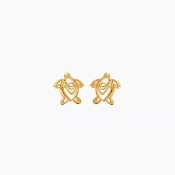 Turtle’s Sparkle 22KT Gold Stud Earrings