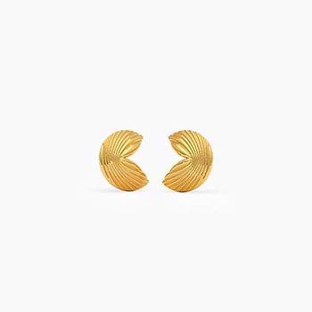 Gleaming Shells 22KT Gold Stud Earrings