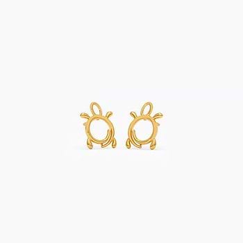 Tortoise Trails 22KT Gold Stud Earrings