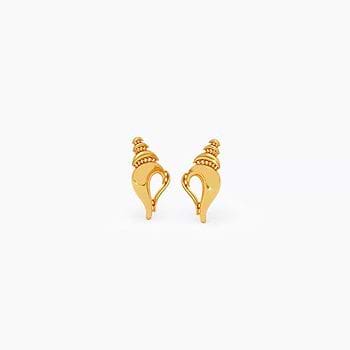 Shell Dune 22KT Gold Stud Earrings