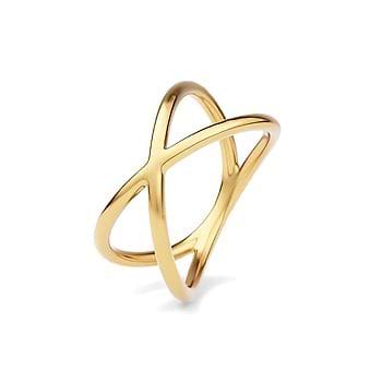 Cross Spin Gold Ring