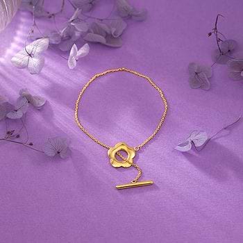 Florid Gold Toggle Bracelet