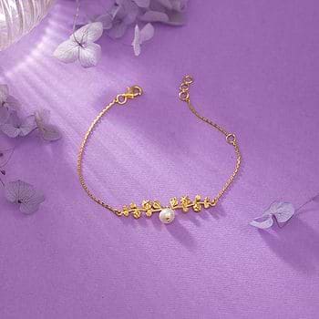 Pearly Flower Chain Bracelet
