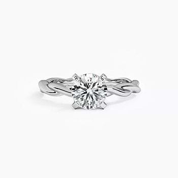 Twisted Petite Solitaire Mount Ring