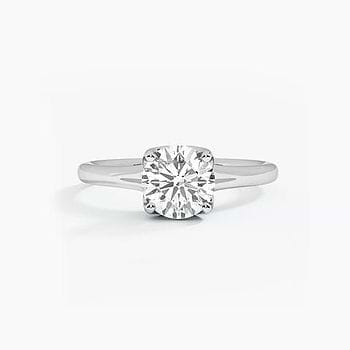 Pin Split Petite Solitaire Mount Ring