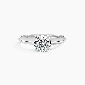 Edged Petite Solitaire Mount Ring