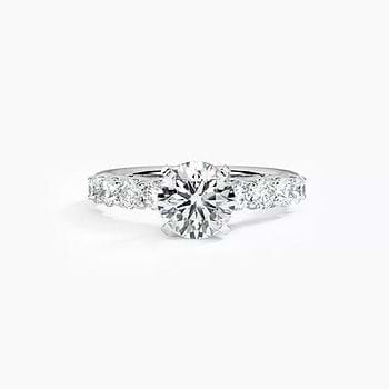 Lucullan UProng Solitaire Mount Ring