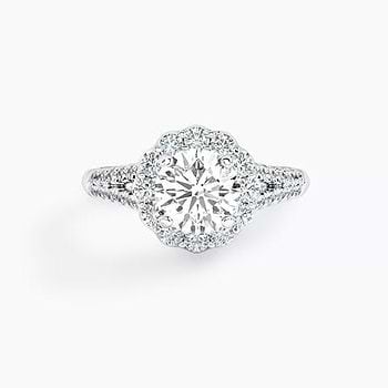 Twilight Halo Solitaire Mount Ring