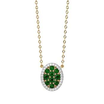 Emerald Garden Oval Gemstone Necklace