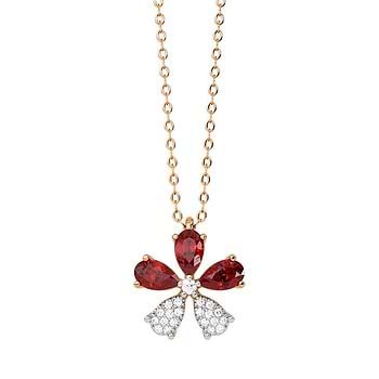 Festive Ruby Bow Gemstone Necklace
