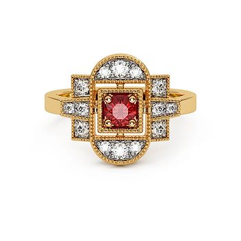 Grid of Light Gemstone Ring