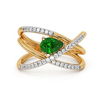 Golden Willow Gemstone Ring