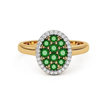 Celestial Green Sphere Gemstone Ring