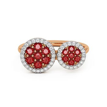 Velvet Petal Duet Gemstone Ring