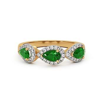 Trinity of Forest Lights Gemstone Ring